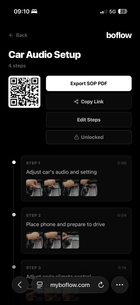 BoFlow - procedimiento con pasos e im&aacute;genes